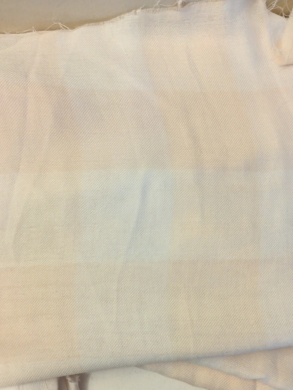 3 Yards Beige-White Gingham Double Gauze Twill Cotton